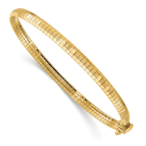 14K Polished and Satin Diamond-cut 4mm 7.5 inch Omega Bracelet - 0