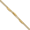 14K Polished Diamond-cut Beaded Double Strand 7.5 inch Bracelet - 0