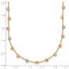 14K Tri-color Polished Diamond-cut Fancy Beaded 18 inch Necklace - 3 14K Tri-color Polished Diamond-cut Fancy Beaded 18 inch Necklace - 3