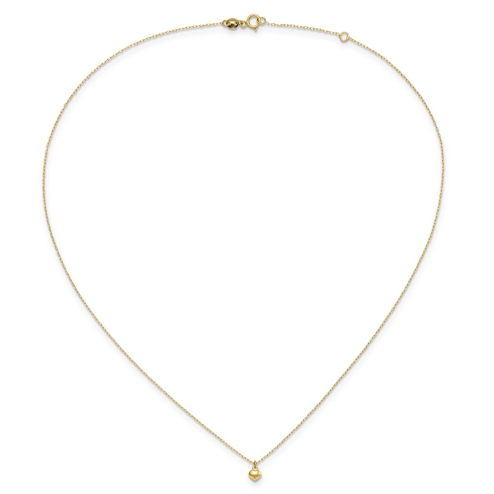 14k Polished Tiny Puffed Heart Pendant 16.5 inch Necklace - 4