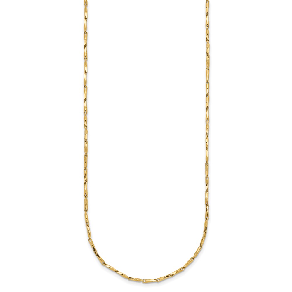 14K Polished Fancy Link 17 inch Necklace - 1