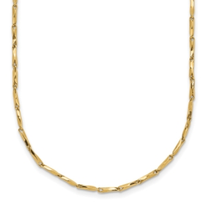 14K Polished Fancy Link 17 inch Necklace - 0