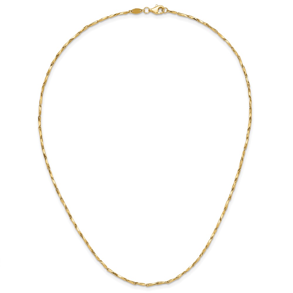 14K Polished Fancy Link 17 inch Necklace - 4