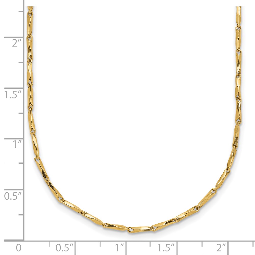 14K Polished Fancy Link 17 inch Necklace - 2
