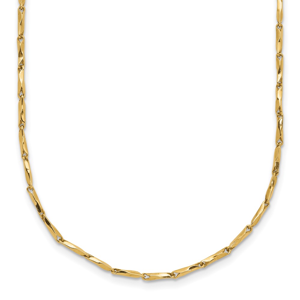 14K Polished Fancy Link 17 inch Necklace - 0
