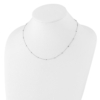 14K White Gold Polished Cube Stations 16 inch Necklace Plus 2 inch Extender - 1