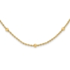 14k Mirror Beads and Diamond-cut Rope Chain 7-Station 18 inch Necklace - 0