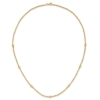 14k Mirror Beads and Diamond-cut Rope Chain 7-Station 18 inch Necklace - 2