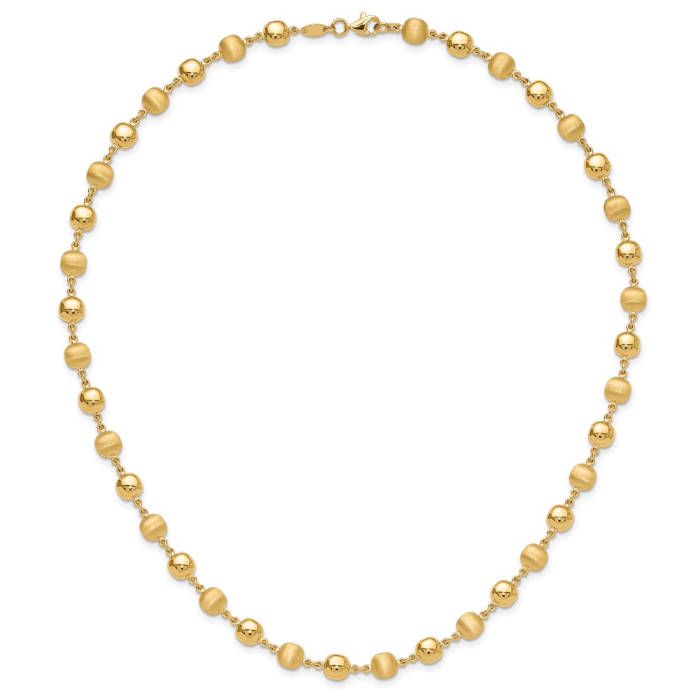14K Polished and Satin 5.5mm Puffed Circles 17.75 inch Necklace - 2