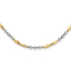 14K Two-tone Polished Beads and Oval Bars 18 inch Necklace - 0