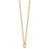 14K Polished Heart Lock Charm Paperclip Link 17.25 inch Necklace - 1