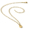 14K Polished Heart Lock Charm Paperclip Link 17.25 inch Necklace - 4