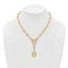 14k Polished Fancy Long Link with Circles 17.5 inch Y-Drop Necklace - 2