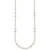 14k Two-tone Polished Oval Links and Faceted Beads 18 inch Necklace - 1