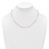 14k Two-tone Polished Oval Links and Faceted Beads 18 inch Necklace - 2