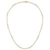 14k Two-tone Polished Oval Links and Faceted Beads 18 inch Necklace - 3