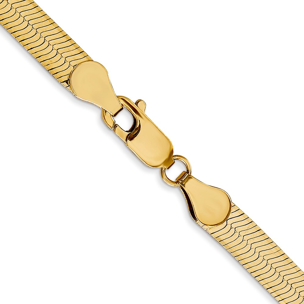 14K 20 inch 5mm Silky Herringbone with Lobster Clasp Chain - 2