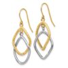 10K Two-tone Shepherd Hook Dangle Earrings - 1