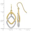 10K Two-tone Shepherd Hook Dangle Earrings - 3