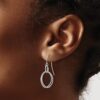 10K White Gold Polished and Textured Shepherd Hook Earrings - 2