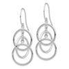 14k White Gold Polished Circles Dangle Earrings - 1 14k White Gold Polished Circles Dangle Earrings - 1