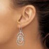 14k White Gold Polished Circles Dangle Earrings - 2 14k White Gold Polished Circles Dangle Earrings - 2