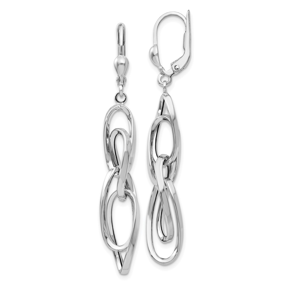 14K White Gold Polished Dangle Leverback Earrings - 0 14K White Gold Polished Dangle Leverback Earrings - 0