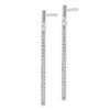 14k White Gold Polished and Diamond-cut Bar Dangle Post Earrings - 1 14k White Gold Polished and Diamond-cut Bar Dangle Post Earrings - 1