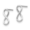 14K White Gold Polished Infinity Post Earrings - 1