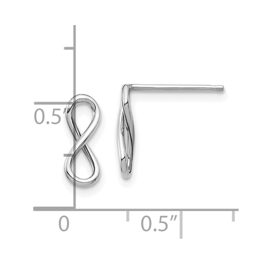 14K White Gold Polished Infinity Post Earrings - 3