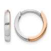 14k Two-tone Rose and White Gold 1.75mm Hinged Hoop Earrings - 0 14k Two-tone Rose and White Gold 1.75mm Hinged Hoop Earrings - 0