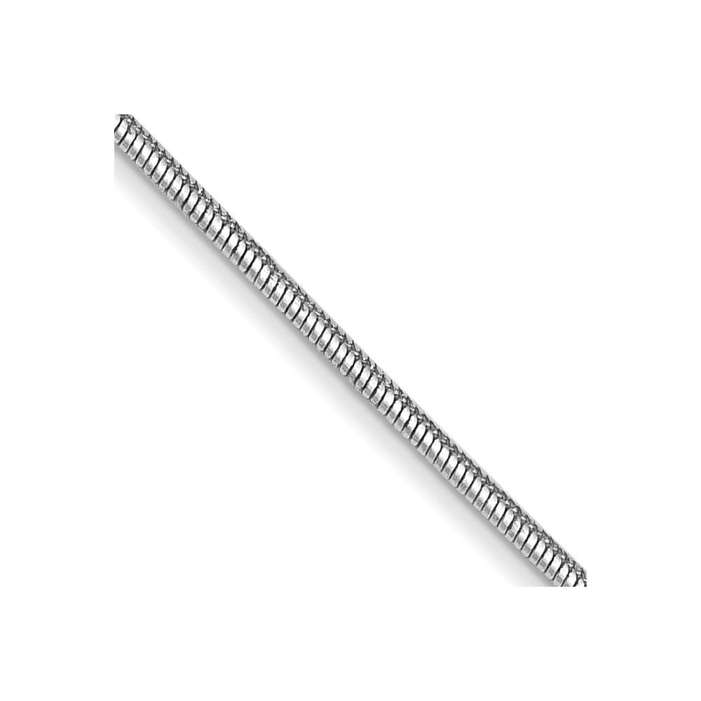 14K White Gold 18 inch .8mm Round Snake with Lobster Clasp Chain - 0