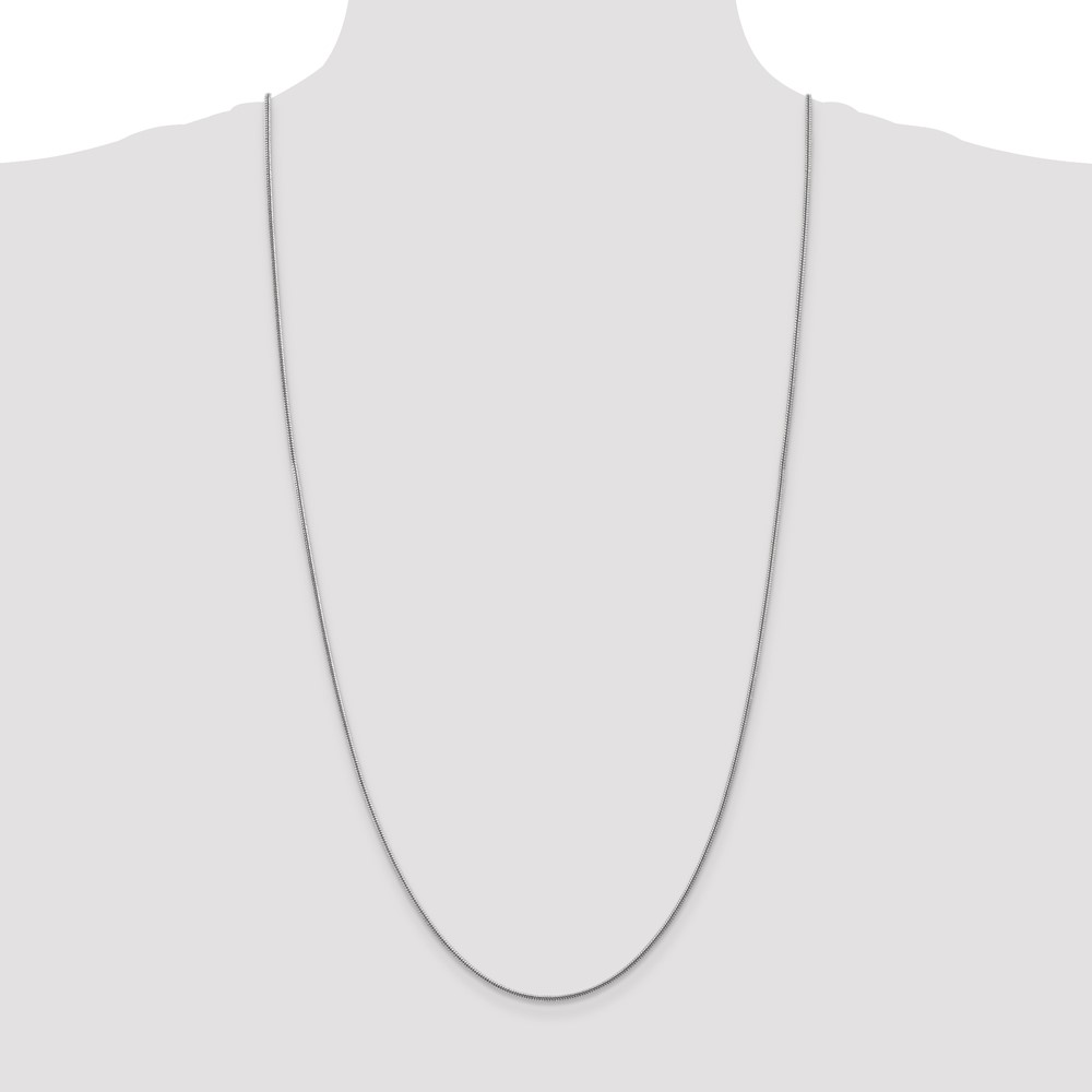 14K White Gold 30 inch 1.6mm Round Snake Lobster Clasp Chain - 3