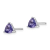 14k White Gold 5mm Trillion Tanzanite Post Earrings - 1