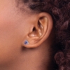 14k White Gold 5mm Trillion Tanzanite Post Earrings - 2