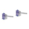 14k White Gold 6x4mm Oval Tanzanite Post Earrings - 1