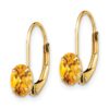 14k 6x4mm Oval Citrine Leverback Earrings - 1