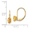 14k 6x4mm Oval Citrine Leverback Earrings - 3