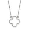 14k White Gold Polished Open Quatrefoil Design 18 inch Necklace - 0