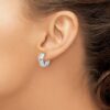 14k White Gold Round Hinged Hoop Earrings - 2 14k White Gold Round Hinged Hoop Earrings - 2