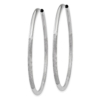 14k White Gold 2x40mm Satin Diamond-cut Endless Tube Hoop Earrings - 1
