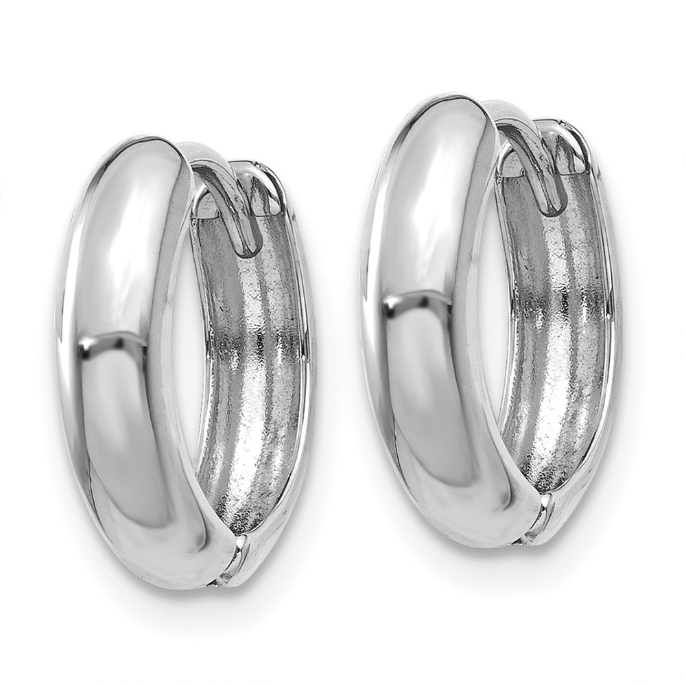14k Rose Gold Polished Hinged Hoop Earrings - 1