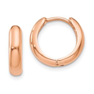 Home 2 14k Rose Gold Polished Hinged Hoop Earrings - 0