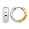 14k Two-tone Textured Hoop Earrings - 0 14k Two-tone Textured Hoop Earrings - 0