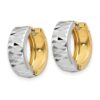 14k Two-tone Textured Hoop Earrings - 1 14k Two-tone Textured Hoop Earrings - 1
