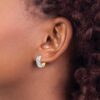 14k Two-tone Textured Hoop Earrings - 2 14k Two-tone Textured Hoop Earrings - 2